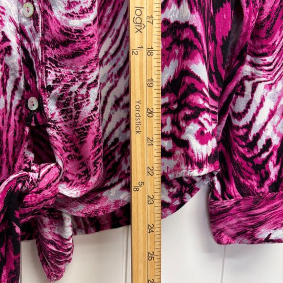 Kut From The Kloth Women Boho Maximalist Animal Print Blouse Size M Feminine USA - Picture 5 of 10